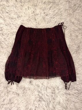 Wilfred ‘Talence’ Off-Shoulder Blouse - Dark Red Snakeskin